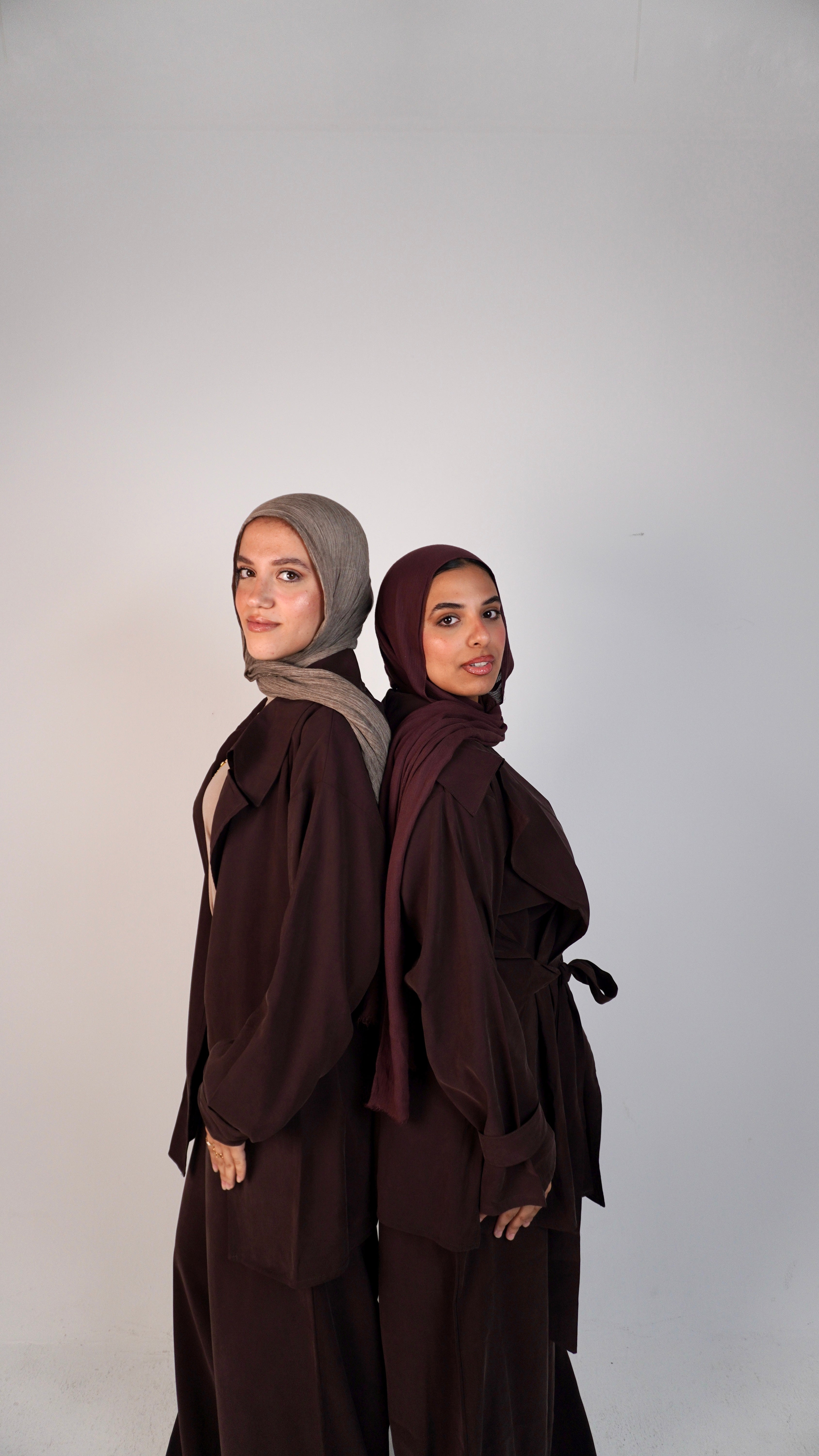 Oversized belted set _ brown