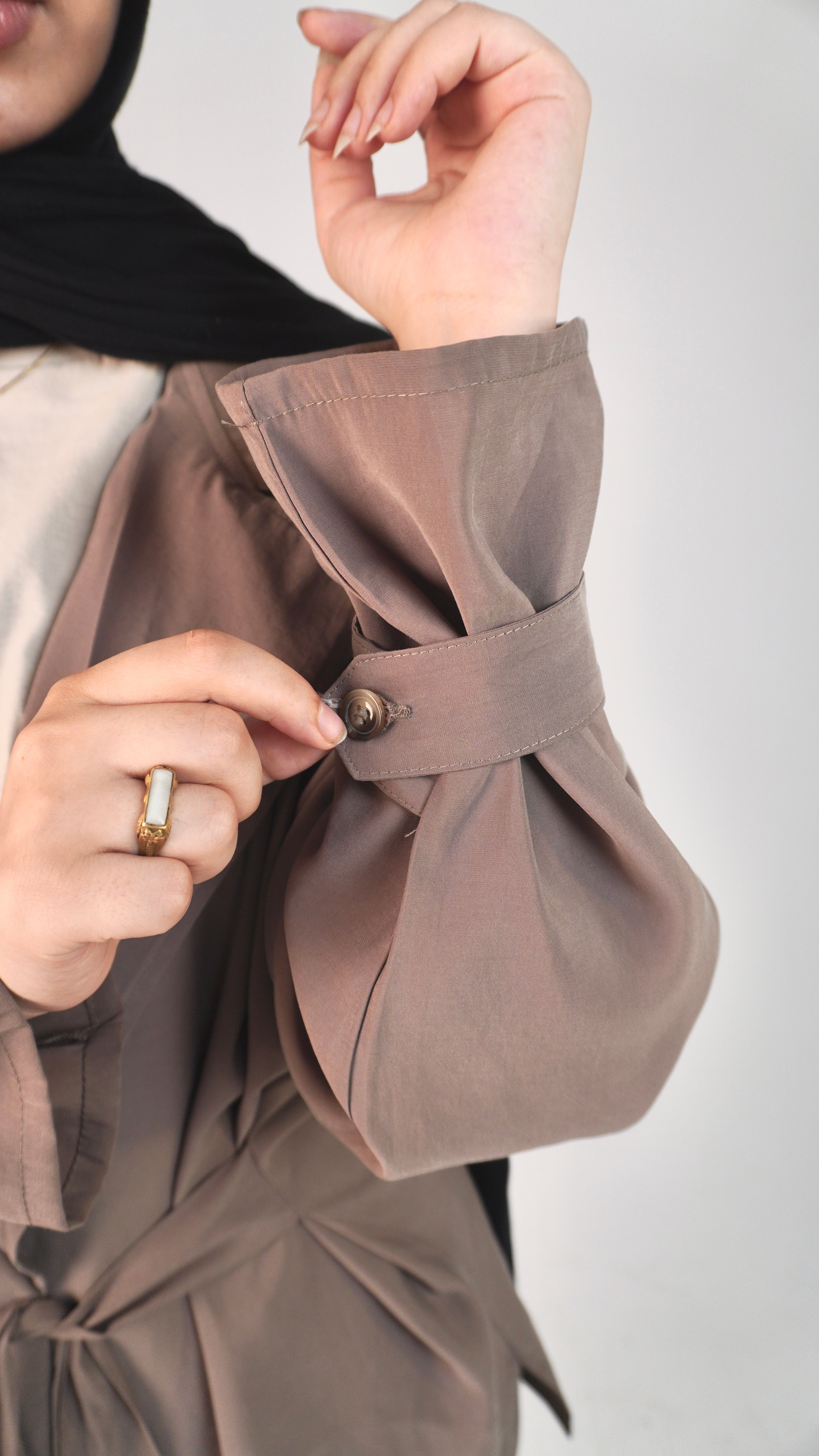 Oversized belted set _ cafe