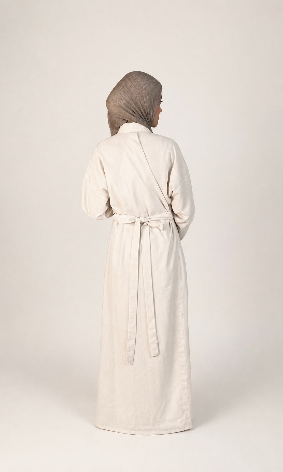 Wrap Belted Shirt Dress _ beige