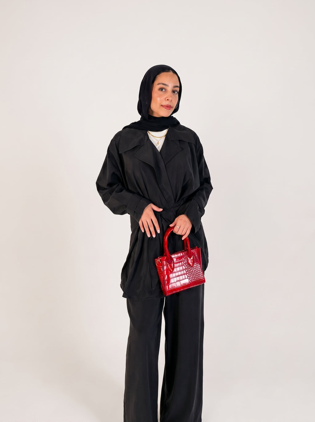 Oversized belted set